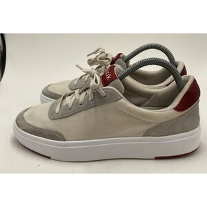 Kizik Unisex Prague Canvas Sneakers Cream Red Women's 9 Men's 7.5 *read*
